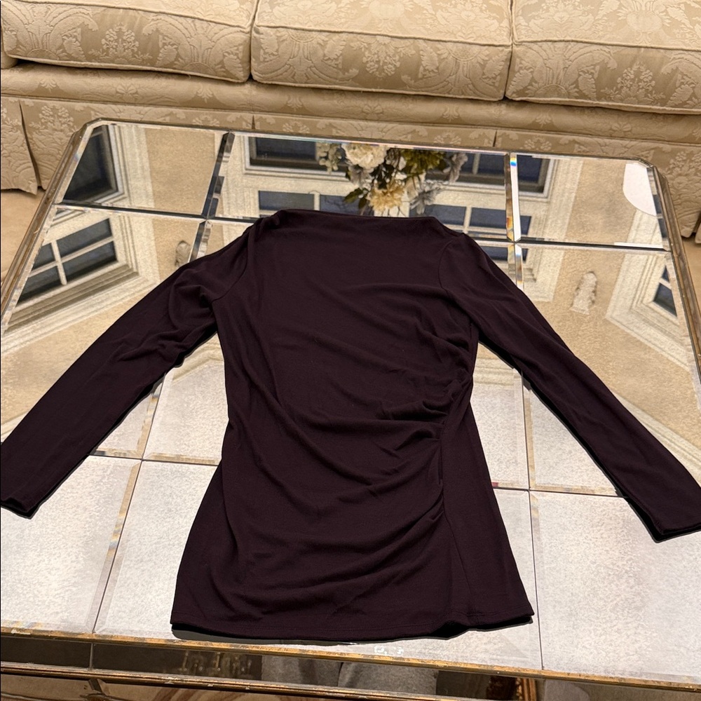 Ann Taylor Deep Purple Long Sleeve Top